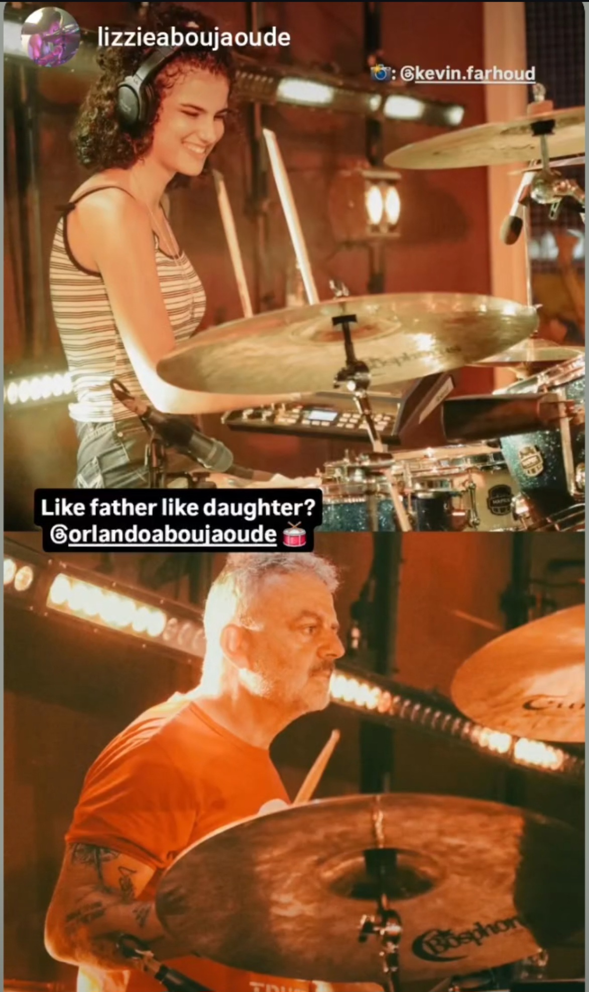 Like father like daughter on drums