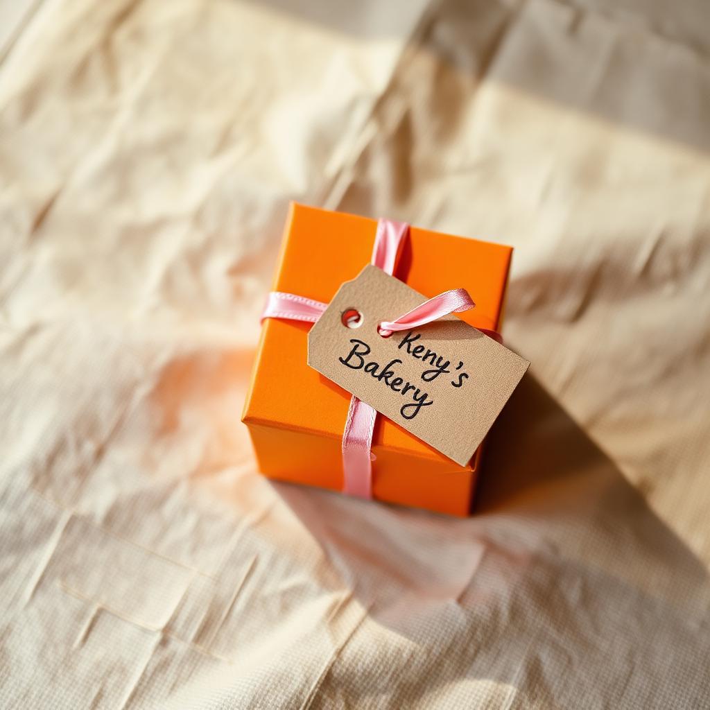 Lizzy&rsquo;s gift box tied with pink ribbon